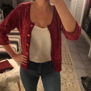 Icelandic Designs Red and Pink cardigan